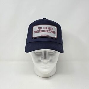 John Hatter‎ & Co Snapback Cap Navy Blue Trucker Hat Need For Speed Rubber Patch
